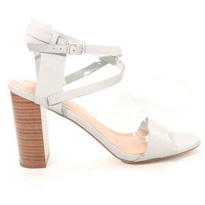 Vegan Sandals High Heel Elegant Gray Strap Size 9 ($) 4380